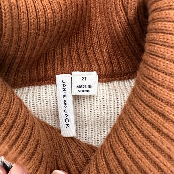 Janie & Jack Bear Fair Isle Shawl collar sweater - Picture 5 of 8